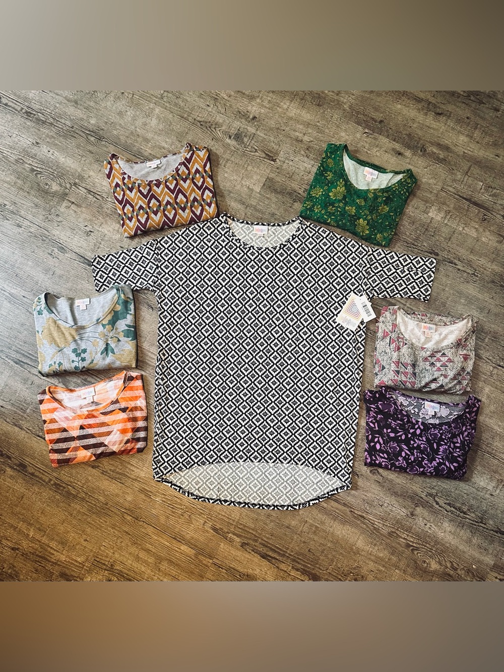 NWT LuLaRoe XS Irma Tunic Shirt Lot of 7 Assorted Prints